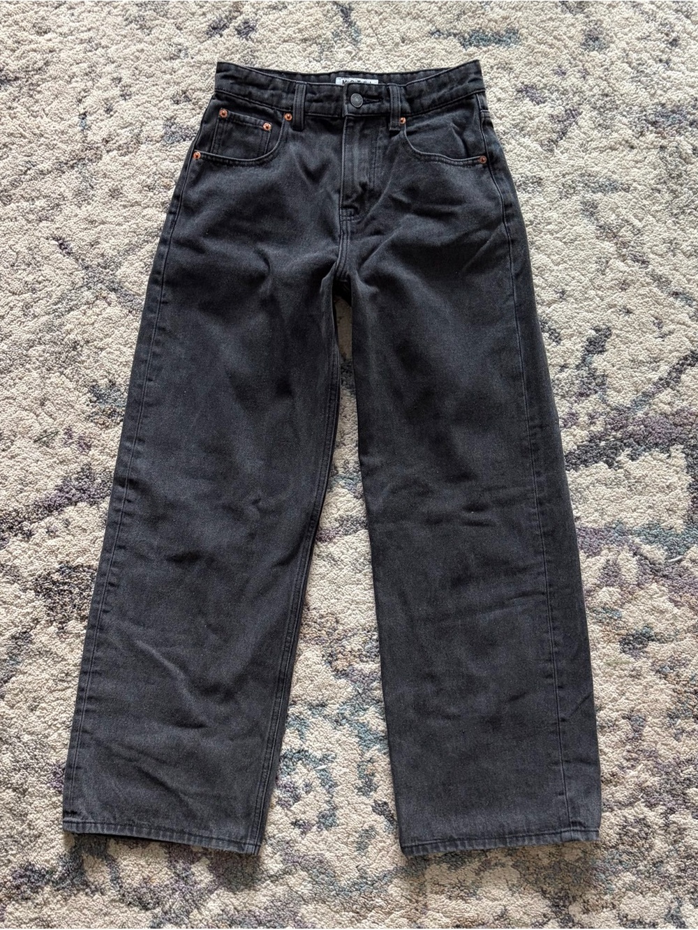 Motel Rocks Low Rise Parallel Jeans In Vintage Black - Picture 3 of 7